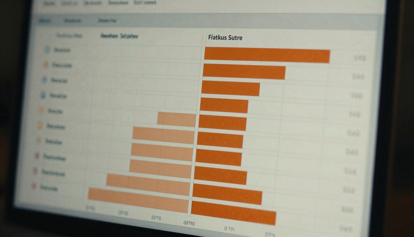 Gritty documentary-style macro shot of a real analytics dashboard, high-contrast harsh lighting, deep shadows, warm orange accents, 35mm film grain