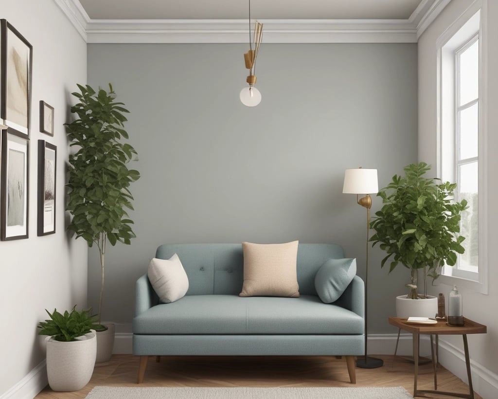 A serene therapy room with comfortable seating and soft lighting.