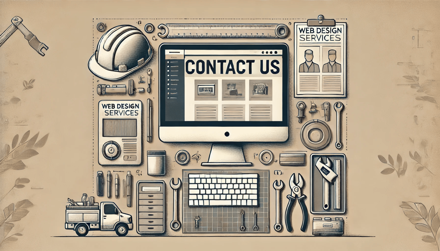 Contact us page image showing blue collar background with a sign saying contact us.