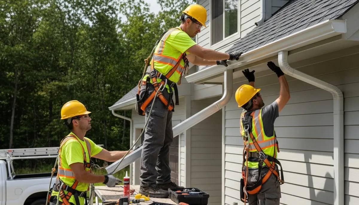 Professionals gutter cleaning and residential gutter installation services in Lakeland, Florida.