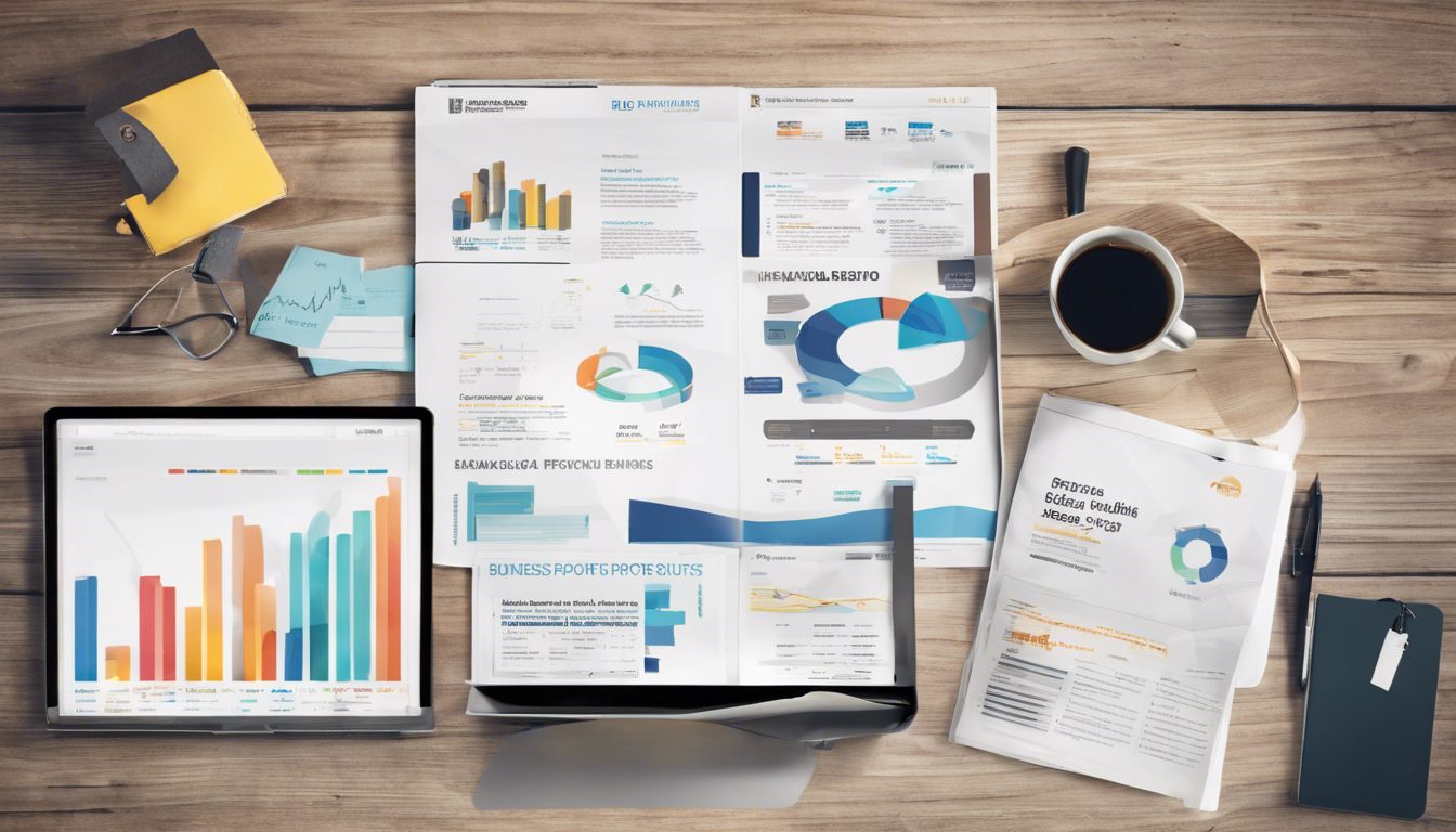 charts and graphs on a desk with a cup of coffee