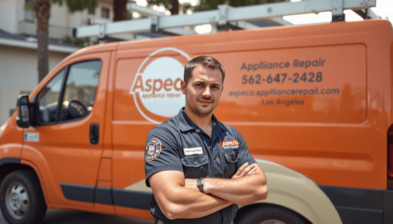Aspeco appliance repair technician cargo van Los Angeles California