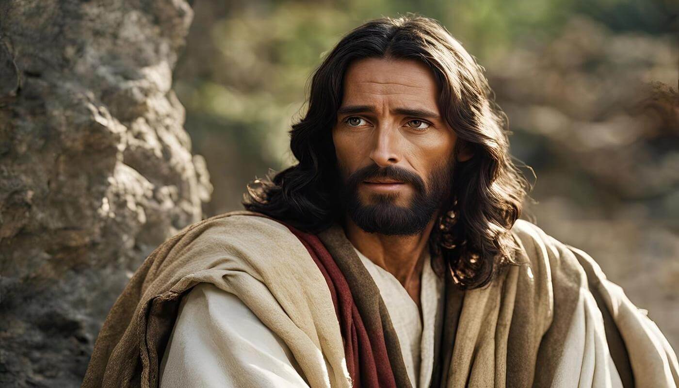 Artistic depiction of Jesus looking outward, symbolizing compassion, trust, and invitation.