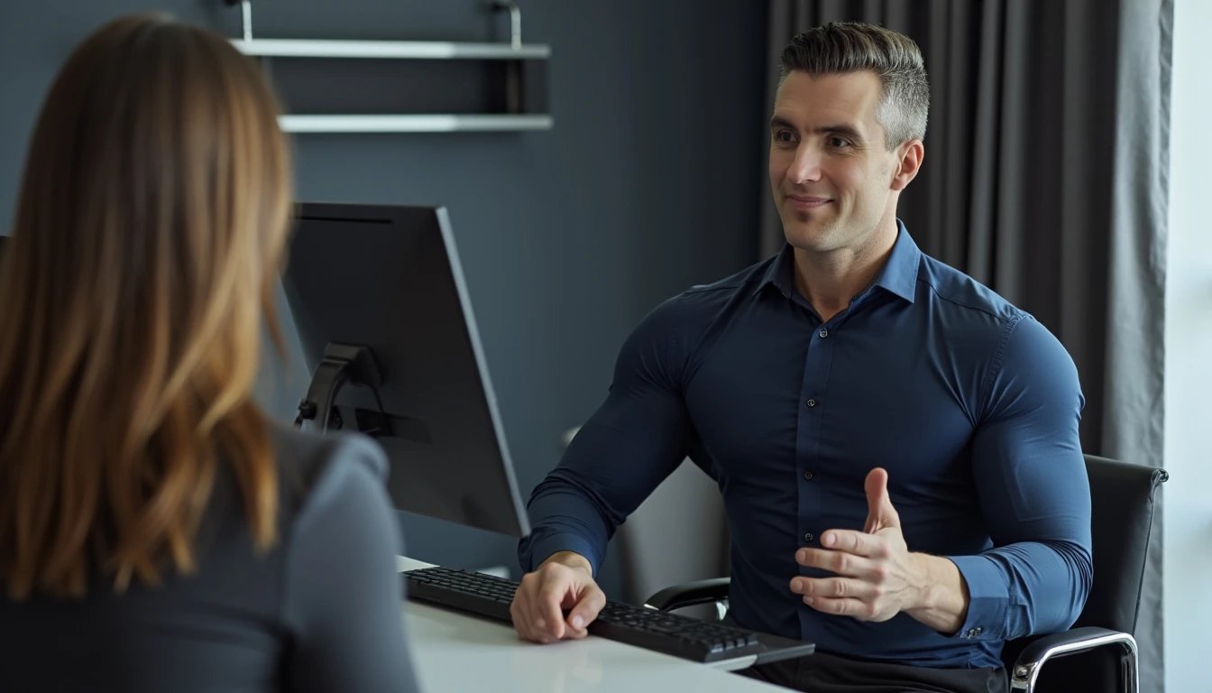 Wesley van Gils, diëtist COPD in de Zaanstreek, in gesprek met een cliënt