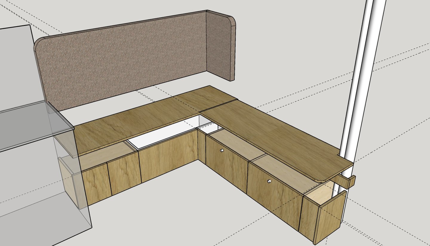 modélisation 3D d'une banquette