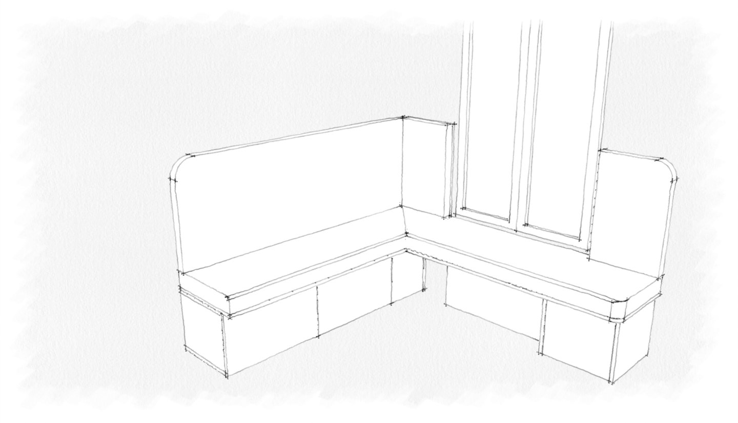 croquis d'une banquette