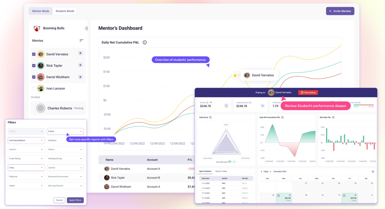 Tradezella mentoring