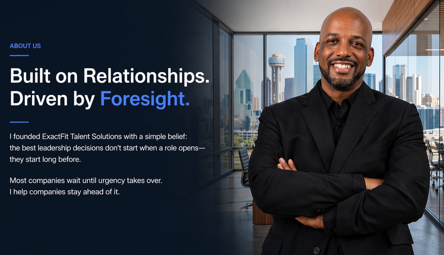 Chris Bell, Founder and Managing Director of ExactFit Talent Solutions in executive office setting
