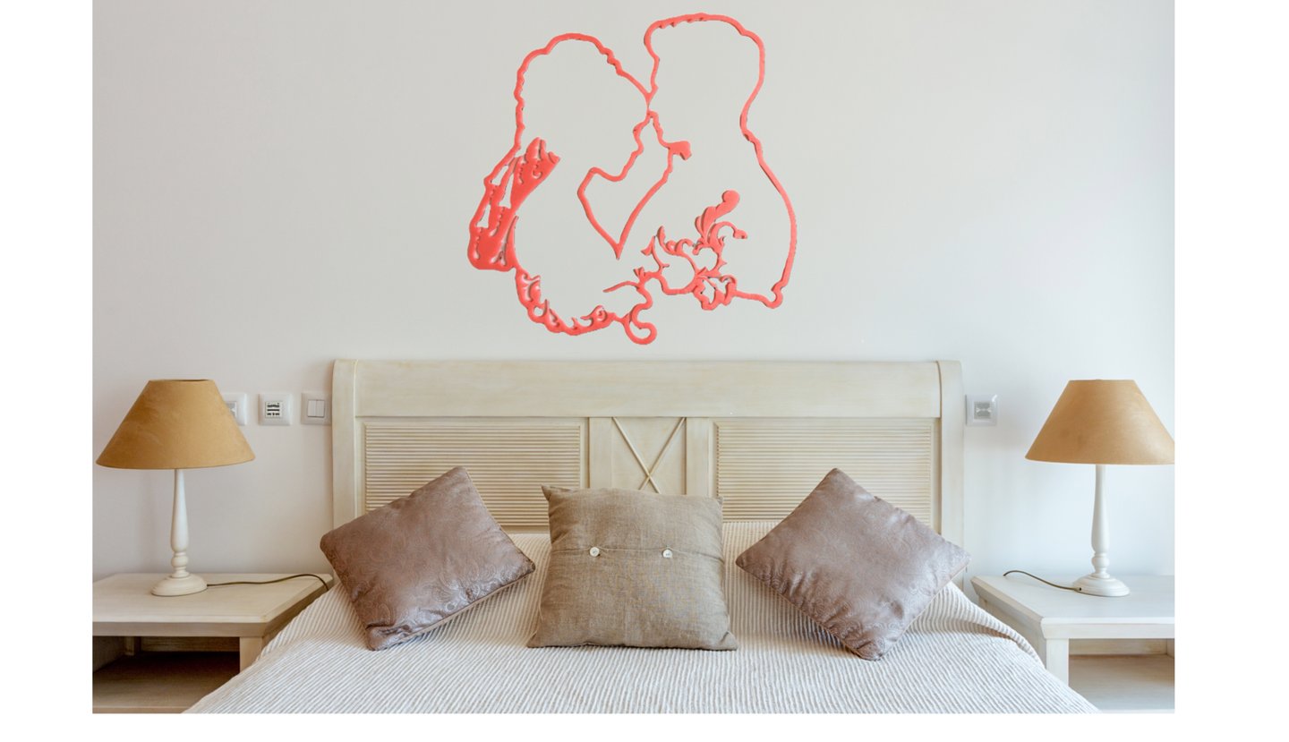 wedding couple wall art - glow in the dark