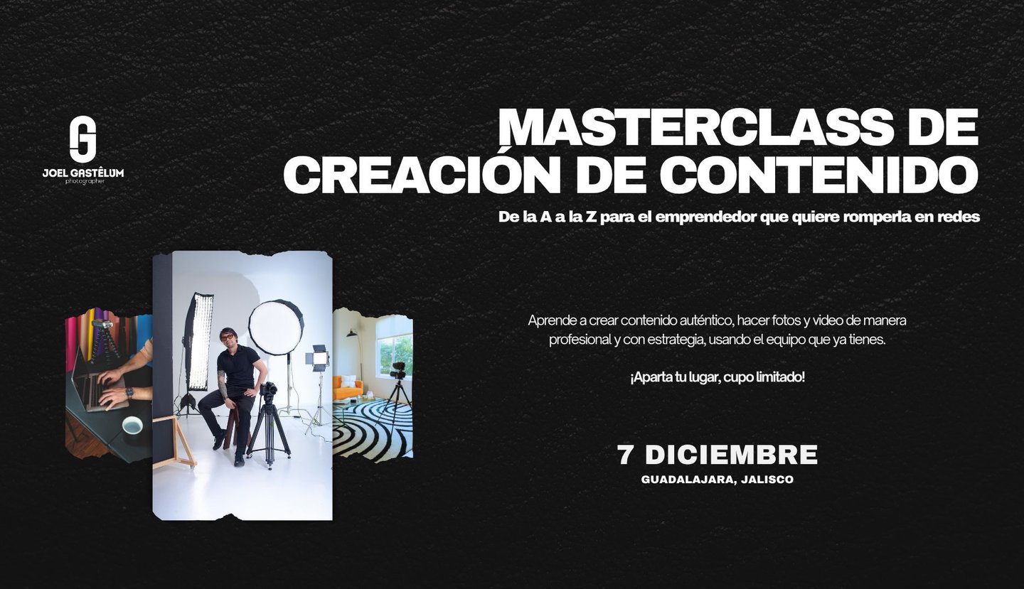 Flyer masterclass creación de contenido