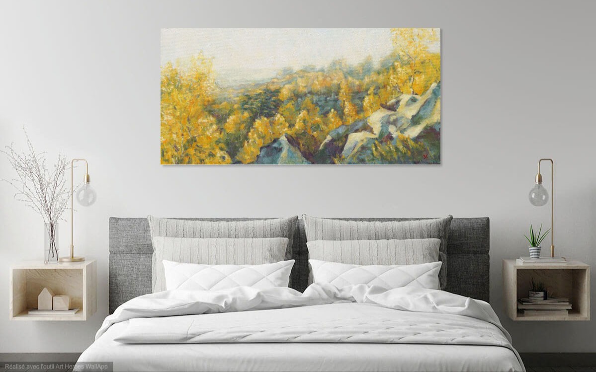 Tableau Sybille Ingold Forêt de Fontainebleau dans la chambre à coucher