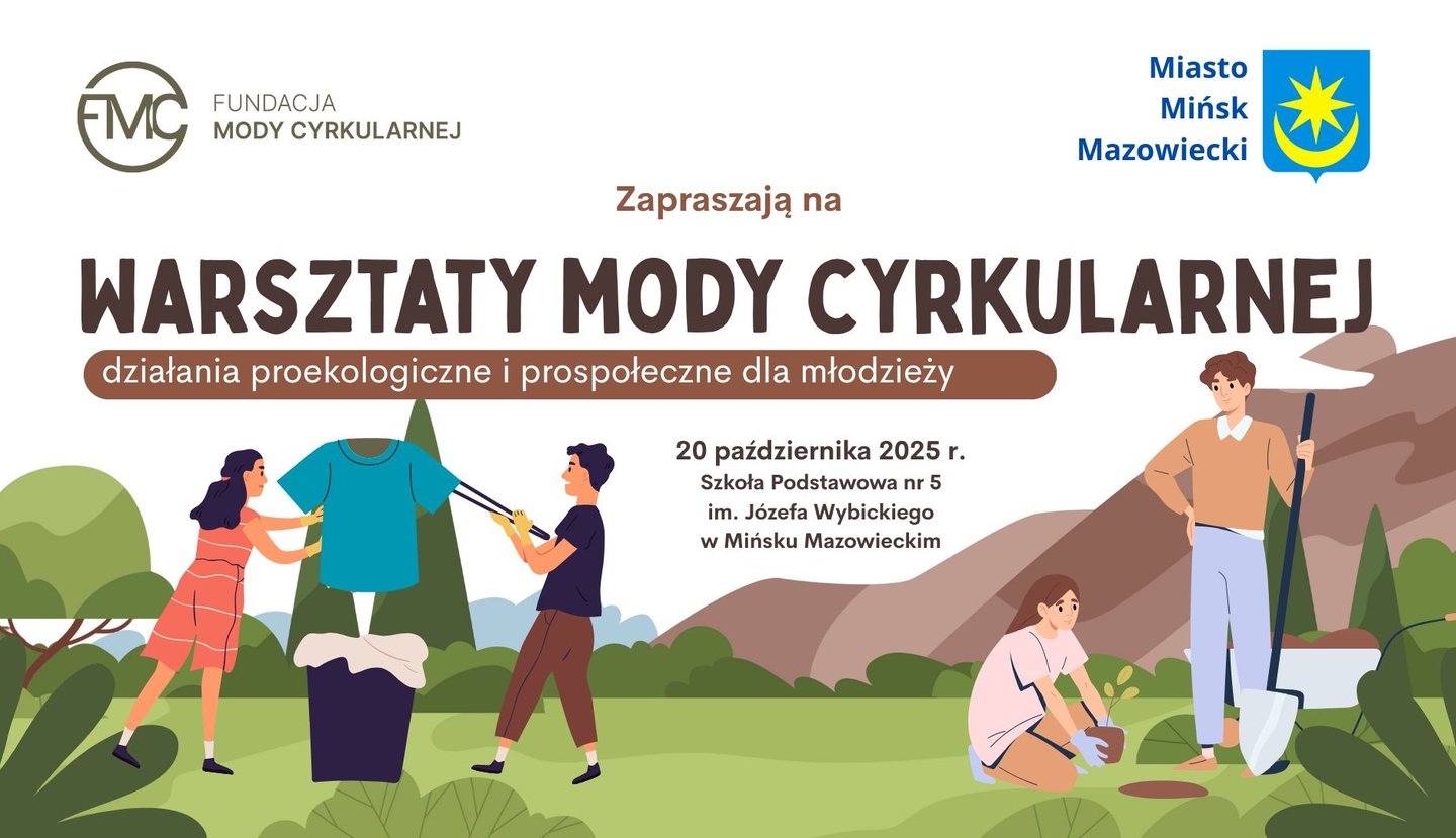 Plansza reklamująca warsztaty w Mińsku Mazowieckim