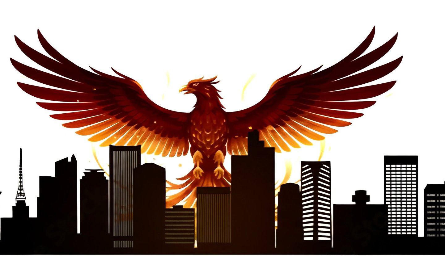 A Phoenix rising over the city of Phoenix