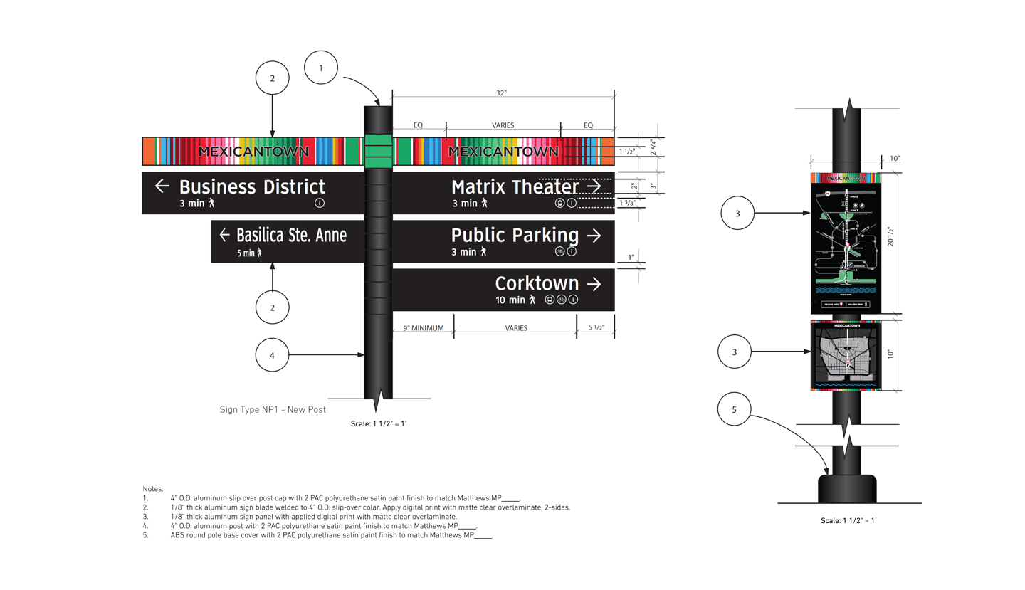 Mexicantown Detroit Wayfinding Signage Design