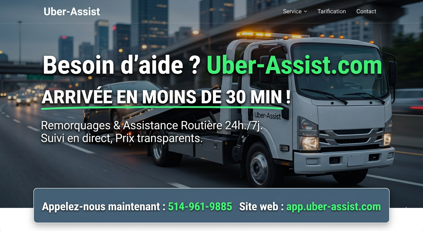 Remorquage Laval 24h/7 Services de remorquage et d'assistance routière à Laval