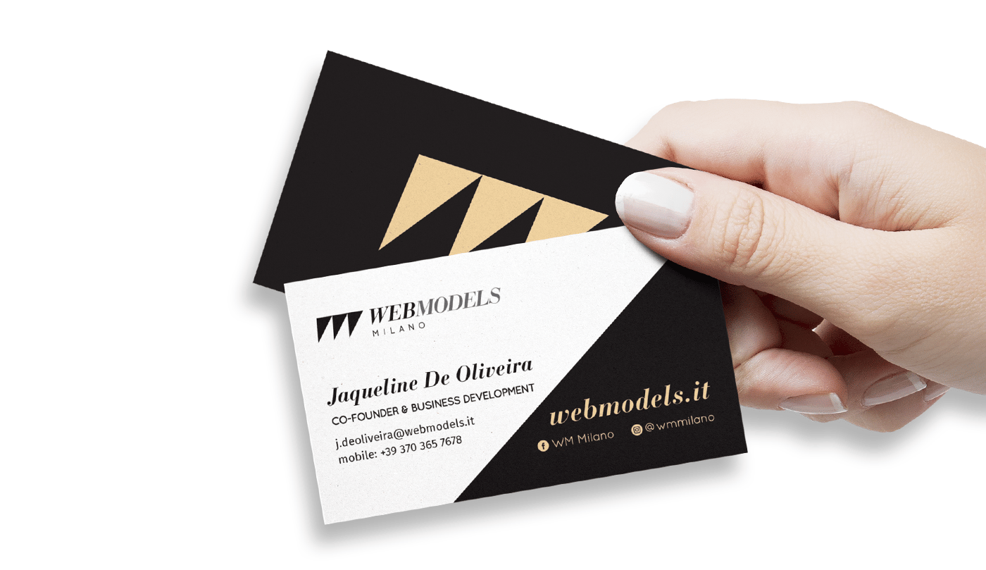 a person holding a business card with a business card