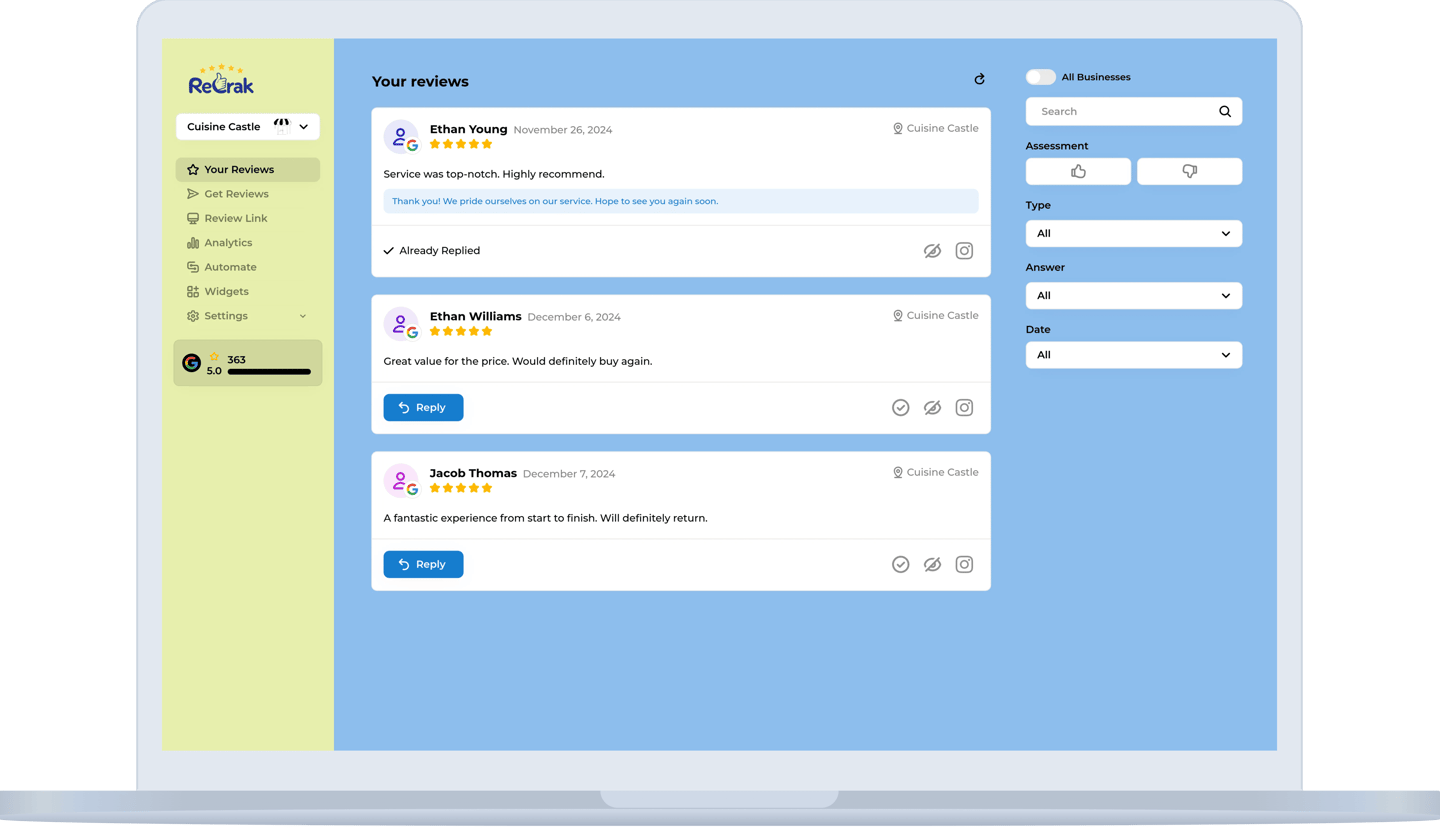 a laptop screen showing a customer satisfaction survey
