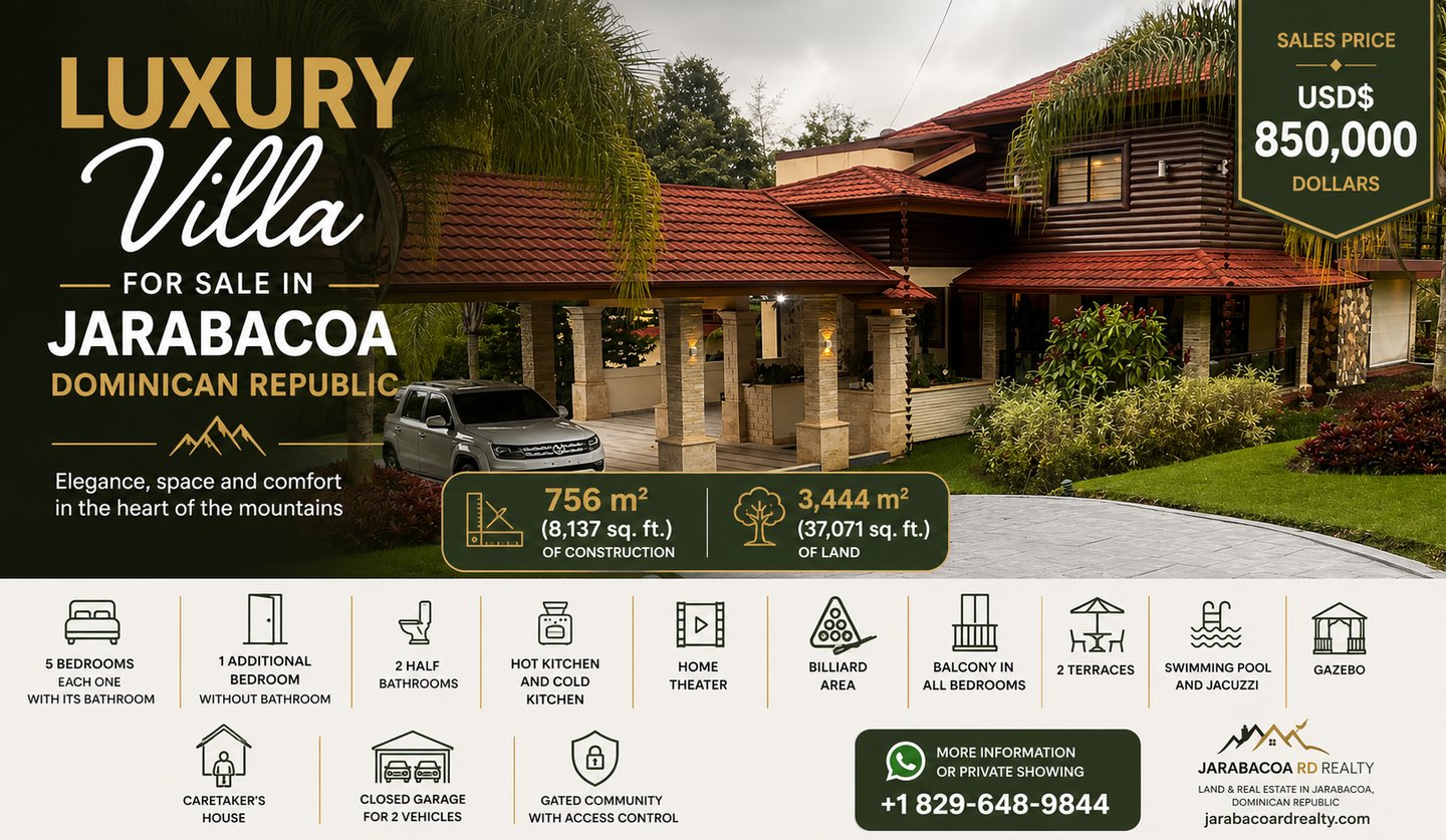 Luxury Villa for Sale in Jarabacoa Dominican Republic