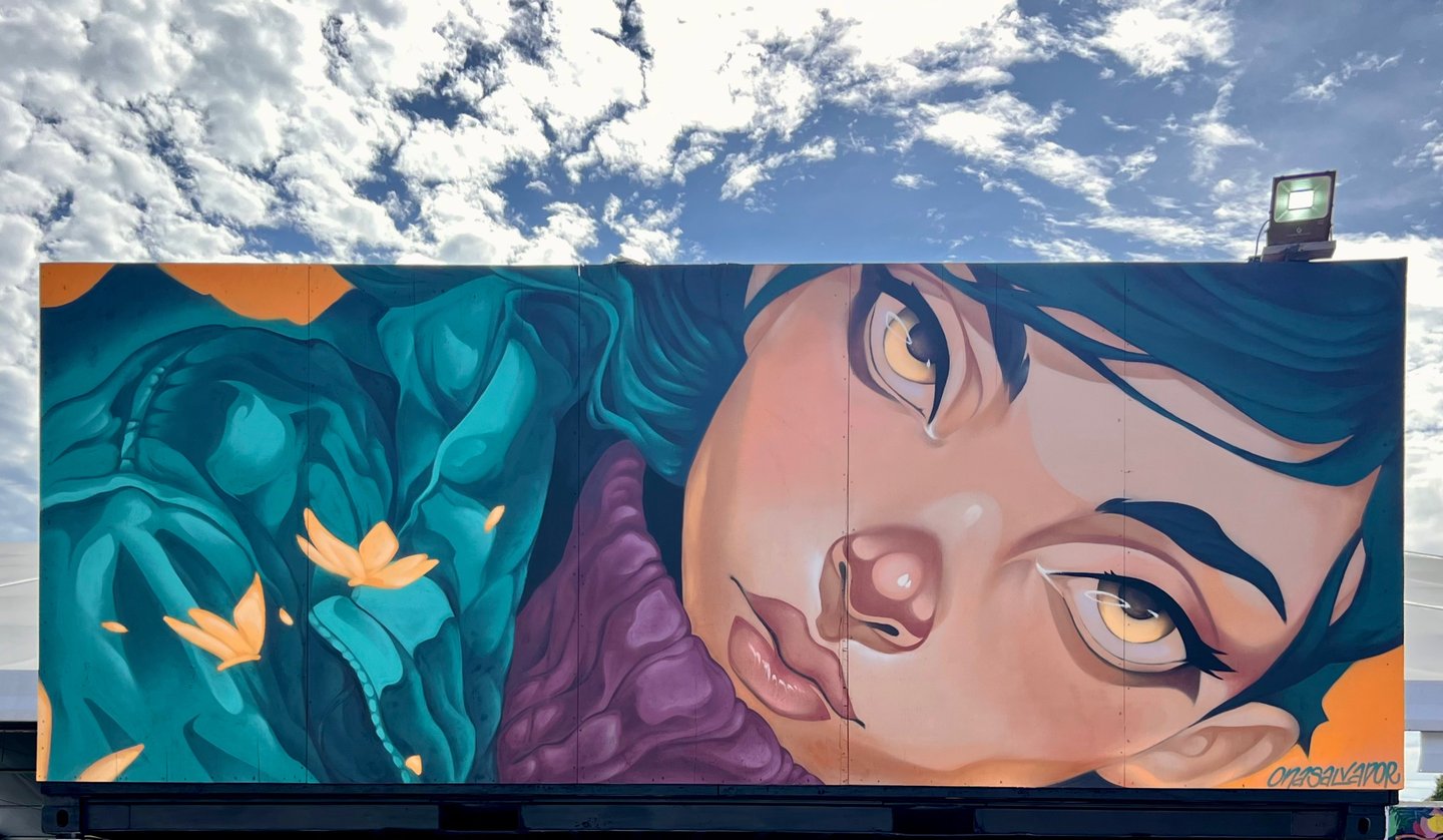 Chrysalis - Mural en Wynwood, Miami, festival de street art, arte urbano por Ona Salvador