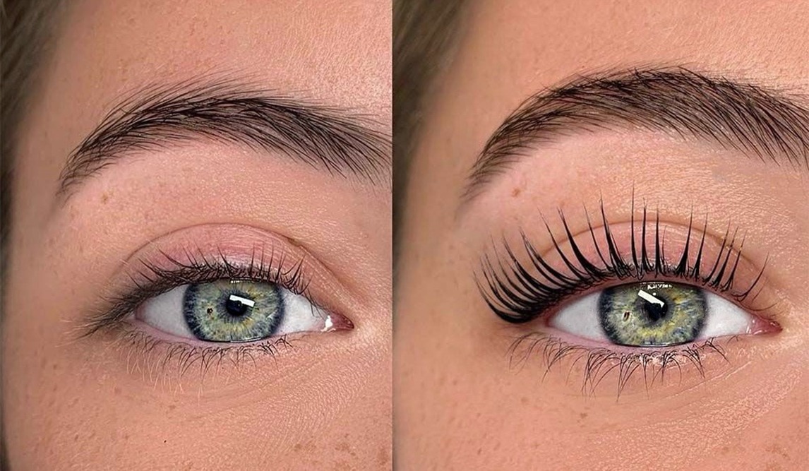 before and after picture of Lash lift 