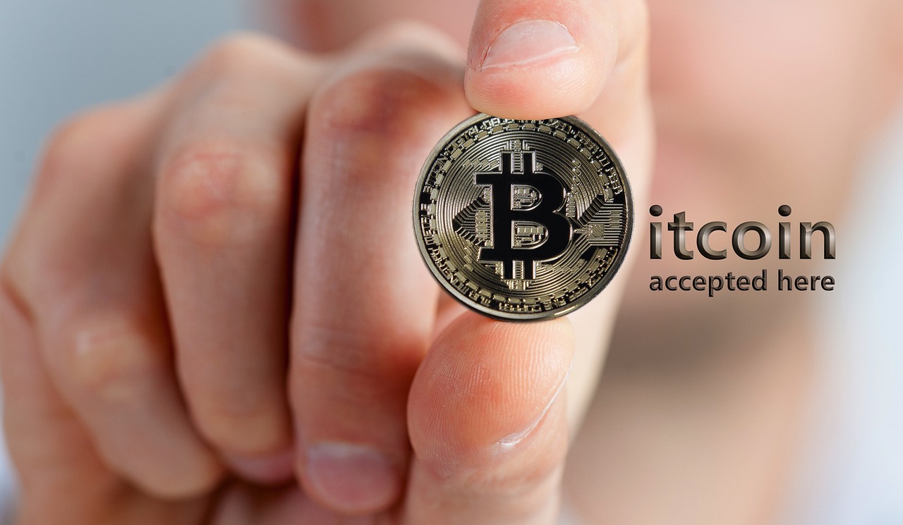 a person holding a bitcoin coin