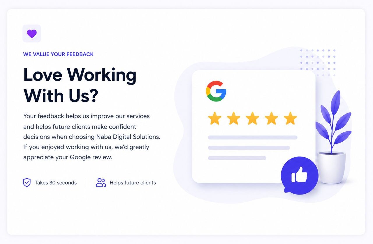 Google Reviews and client testimonials for Naba Digital Solutions