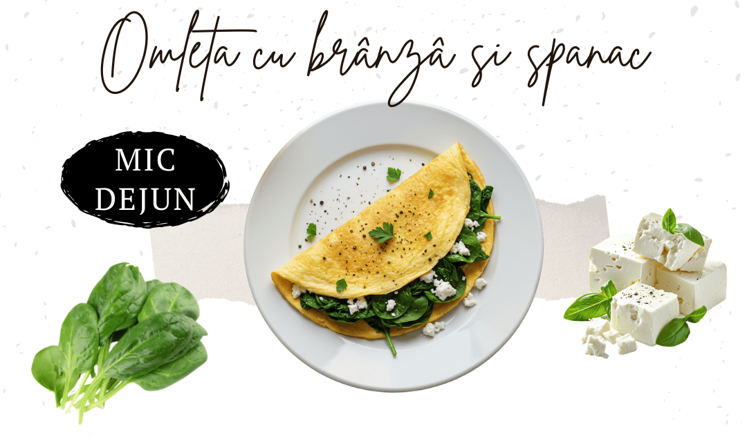 Omleta cu branza feta si spanac
