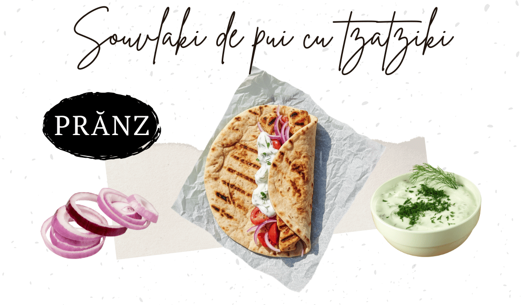 Souvlaki de pui cu tzatziki