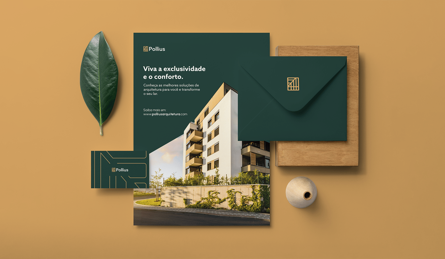 a business card with a green envelope and a green envelope