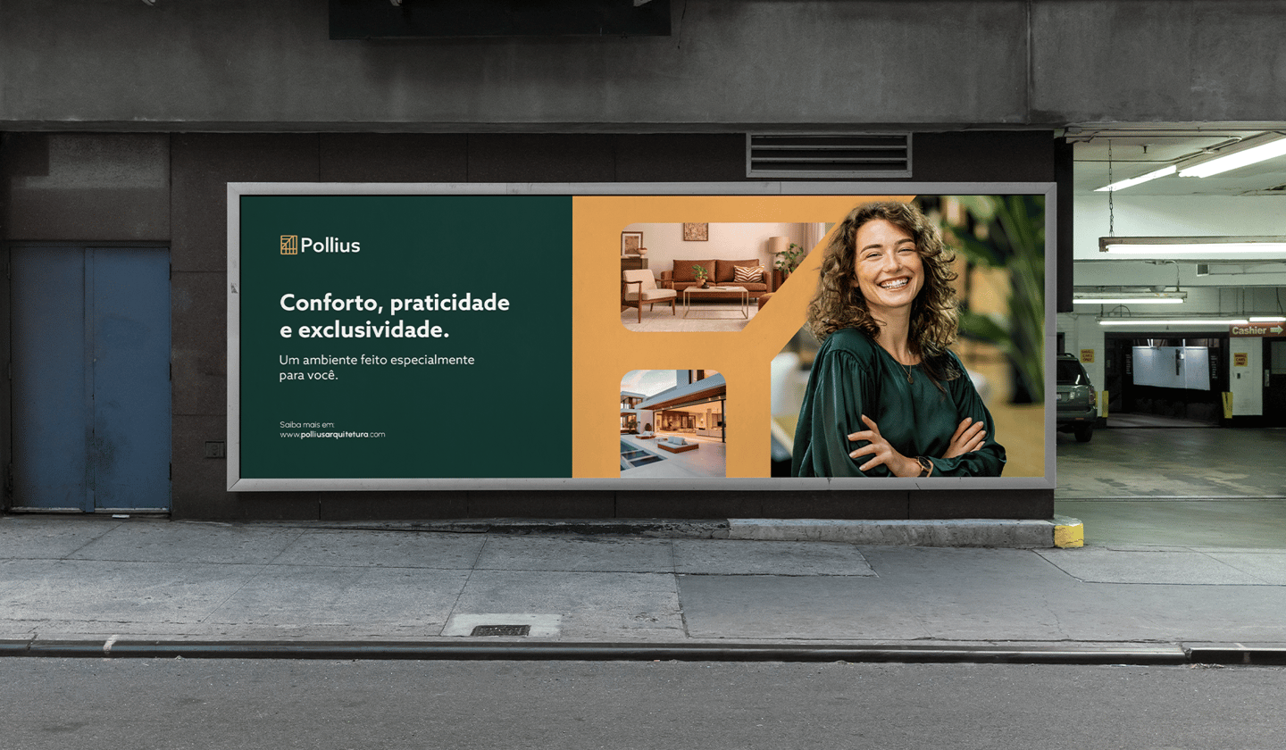 a billboard board with a woman in a green dress