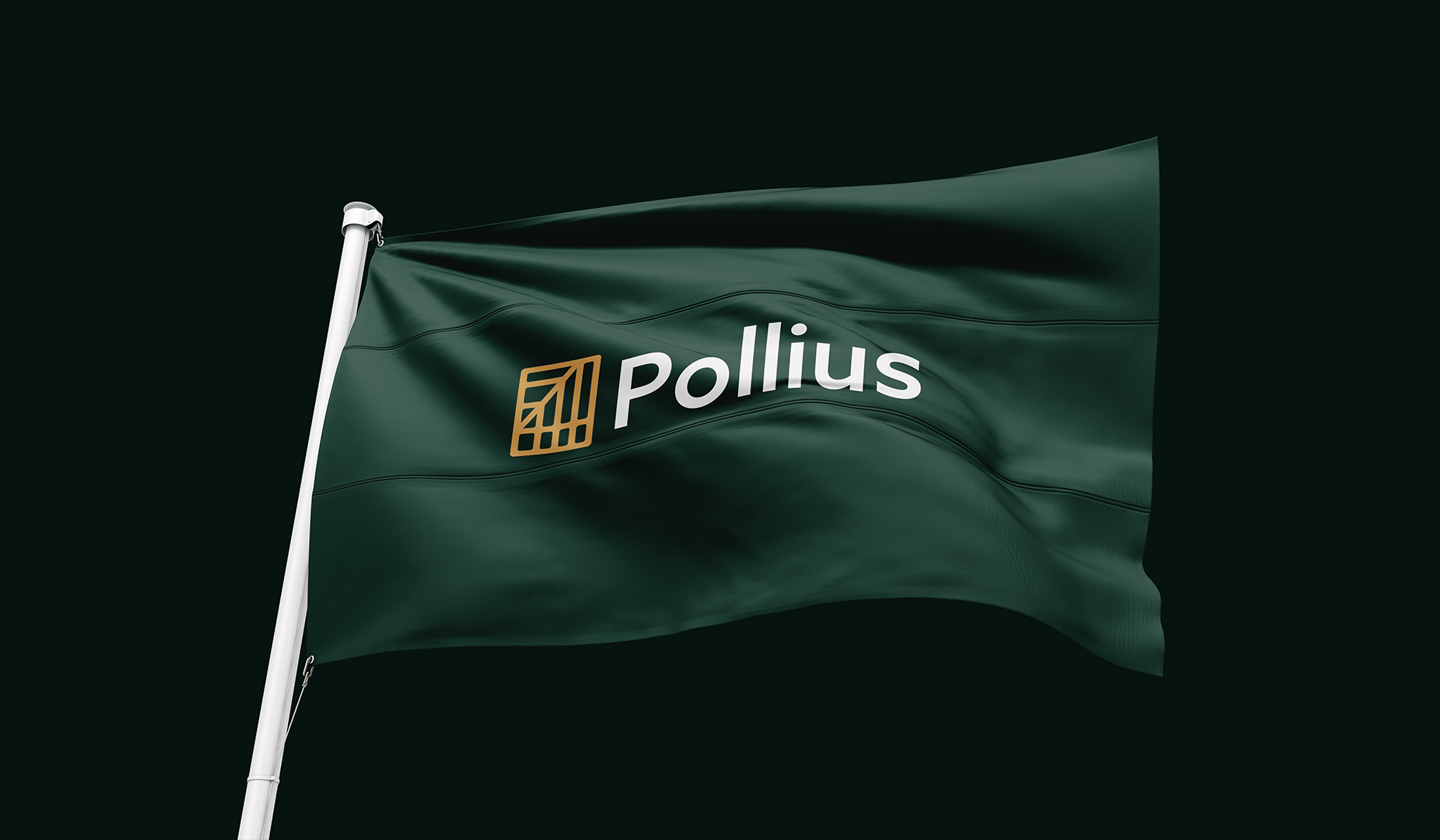 a flag with the word polius on it