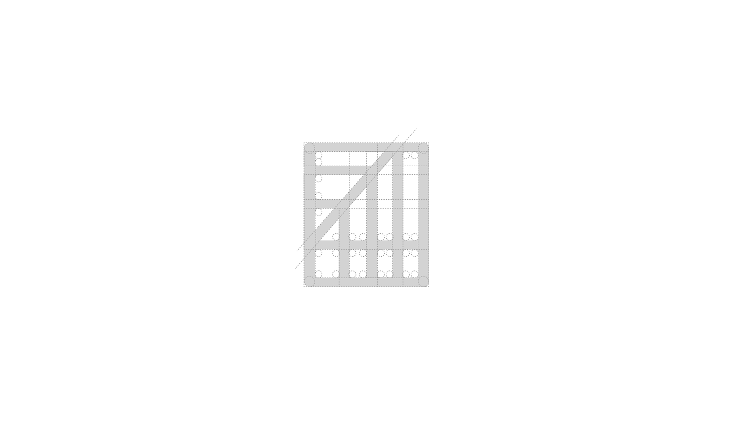 a white and black picture of a building with a window