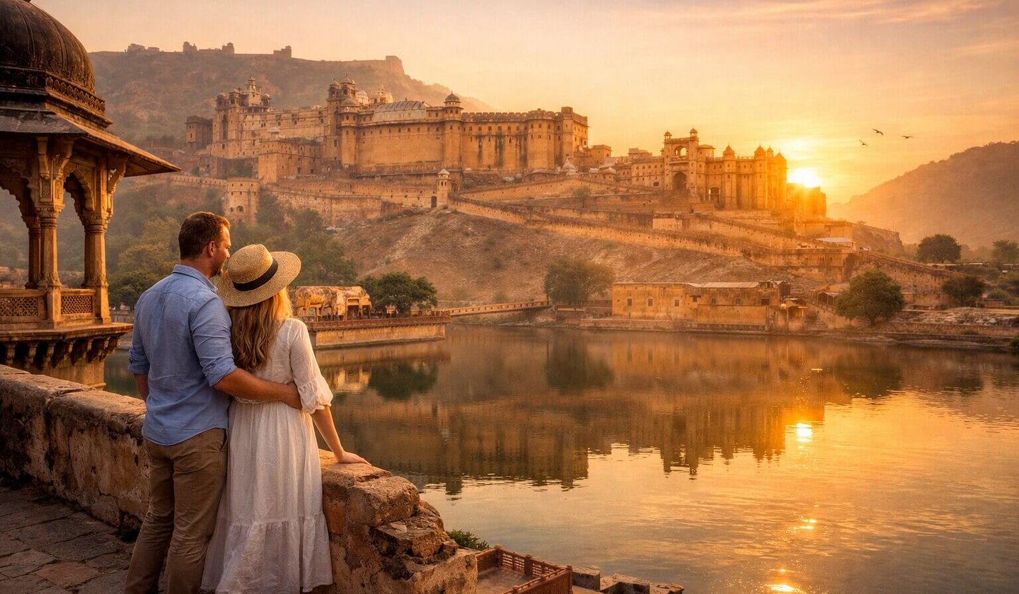 Couple at Amer Fort in Jaipur