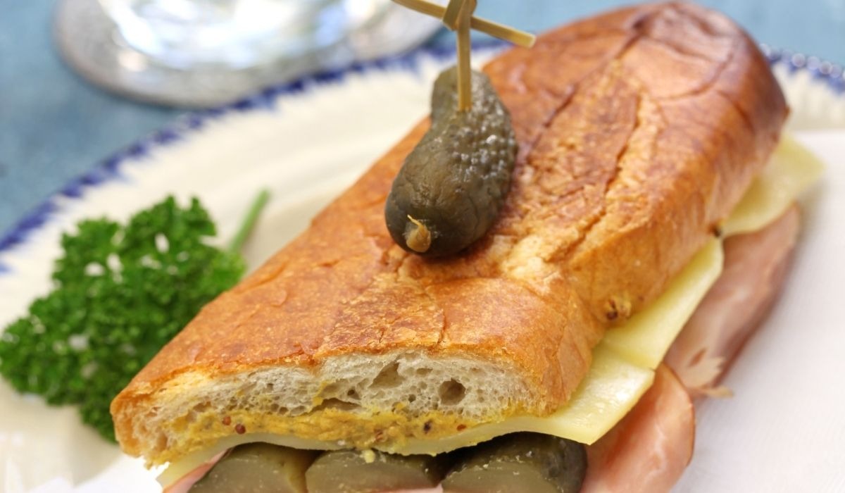 medianoche sandwich on plate