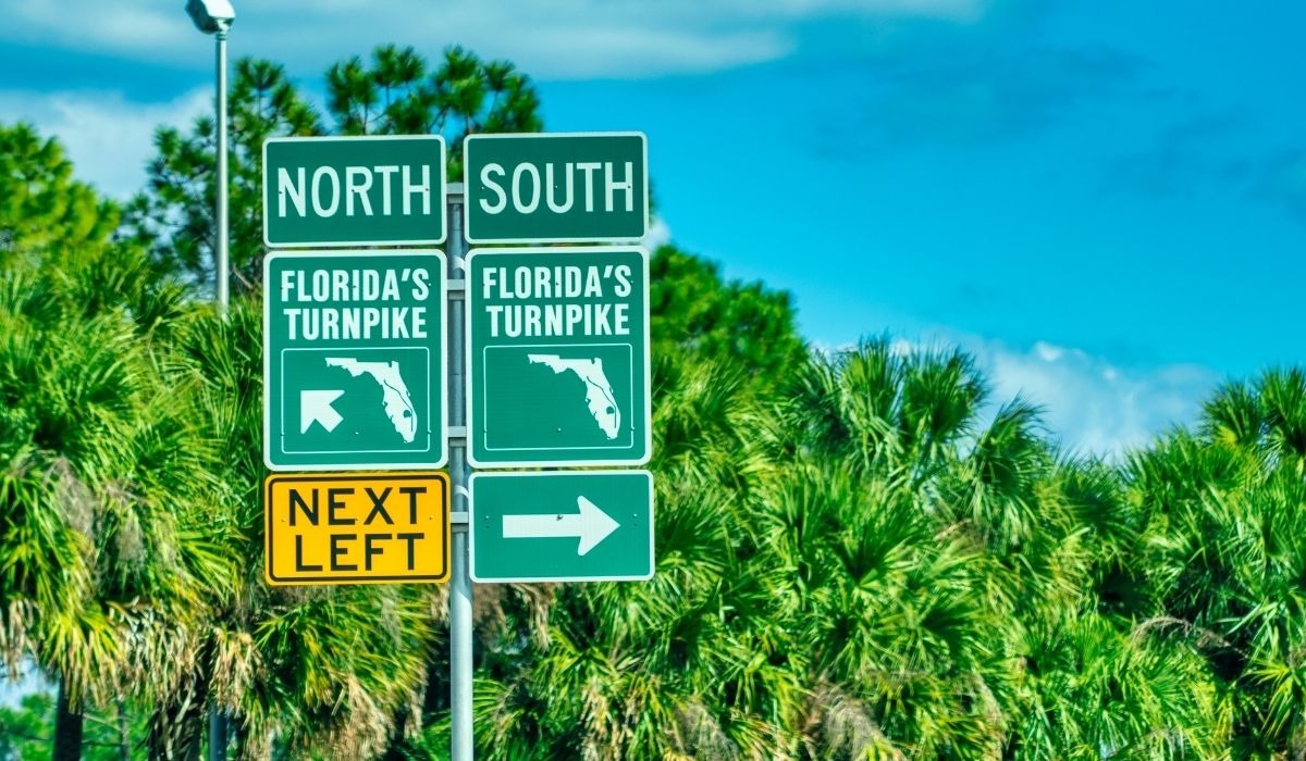 florida turnpike north and south signs