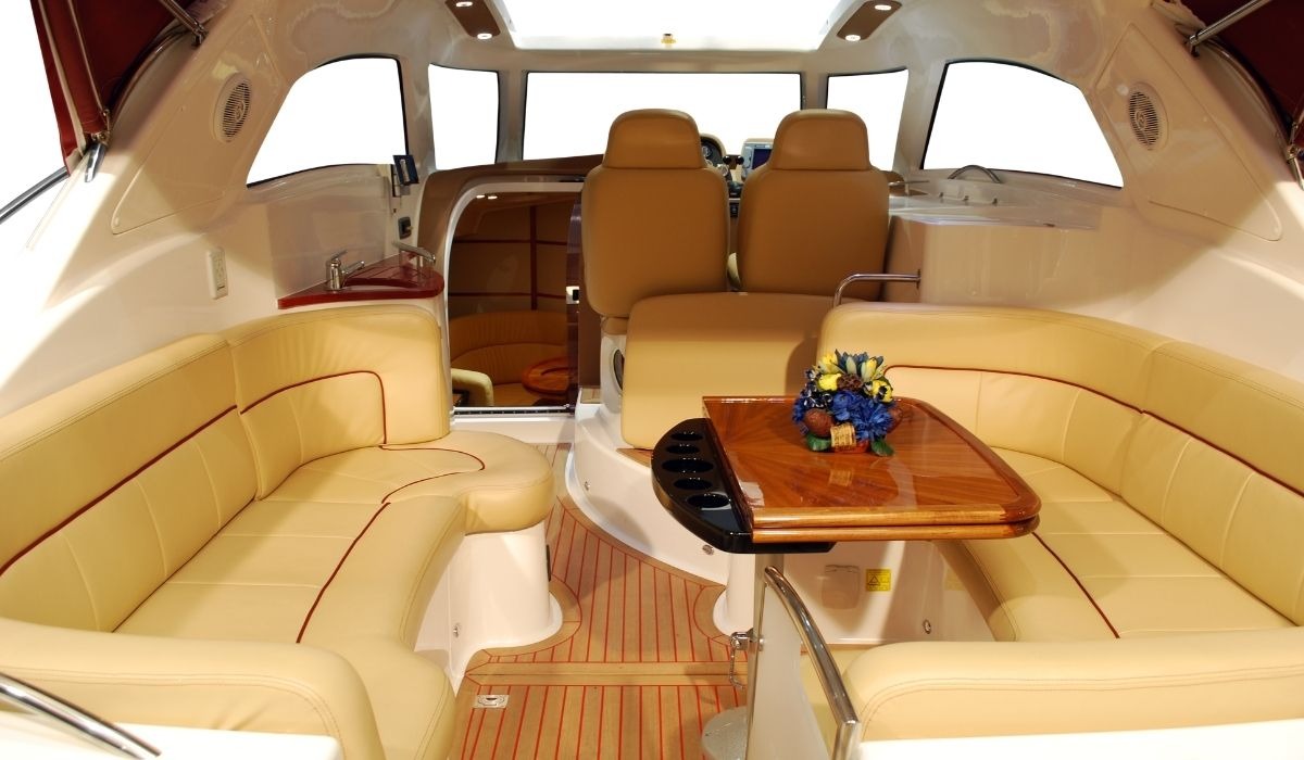 inside large yacht cabin