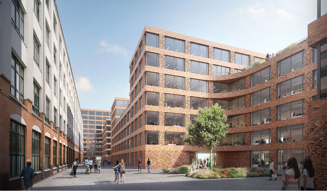 South Towers G5 w Berlinie – wizualizacja dziedzińca między budynkami