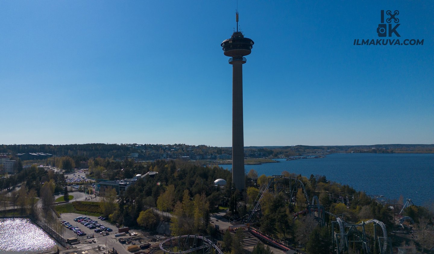 Dronekuva Tampere, Särkänniemen Näsinneula