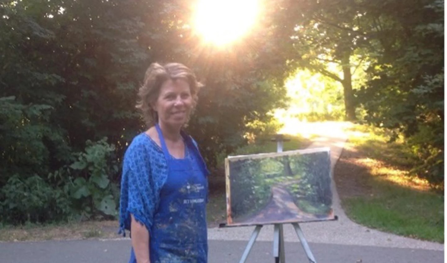 Nisett schildert buiten