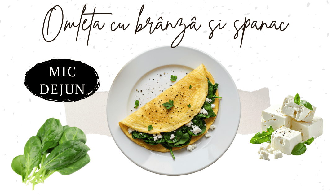 Omleta cu branza feta si spanac