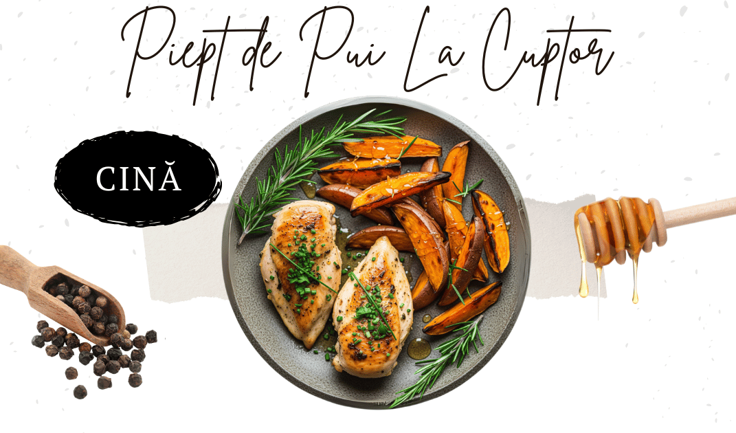 Piept de pui la cuptor cu cartofi dulci,rozmarin,ulei de măsline,miere.mancare greceasca
