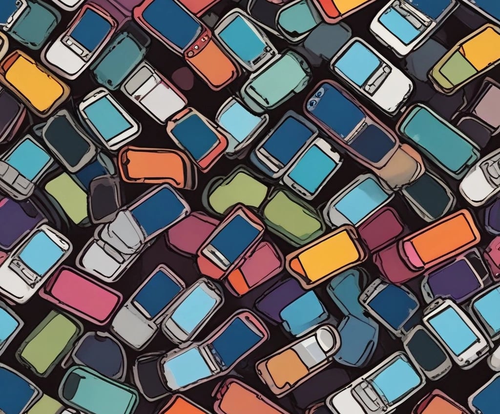 a phone with a tattoo style on it