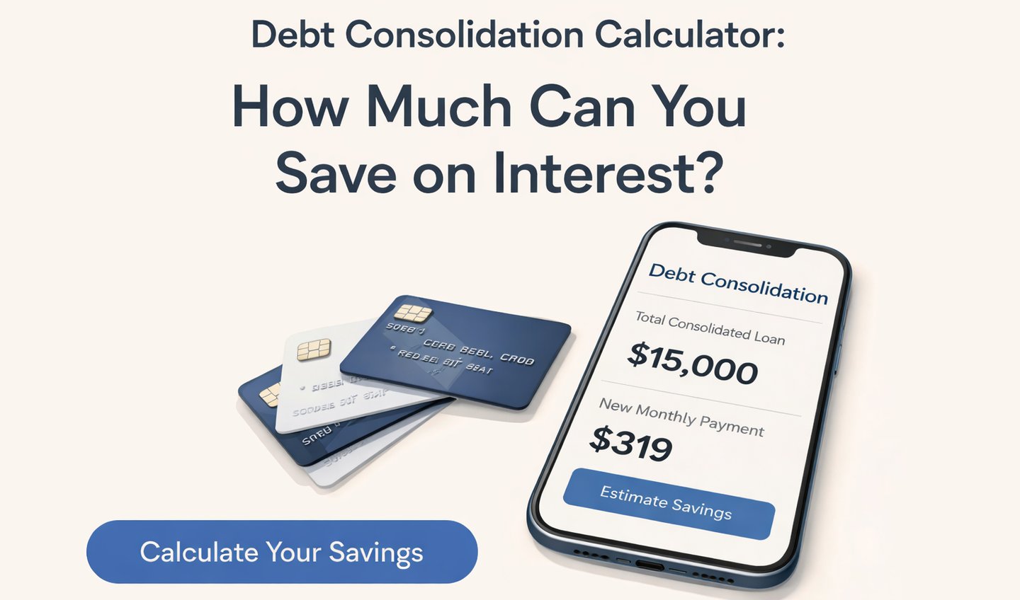 Debt Consolidation Calculator How Much Can You Save on Interest_ClearEveryday.com