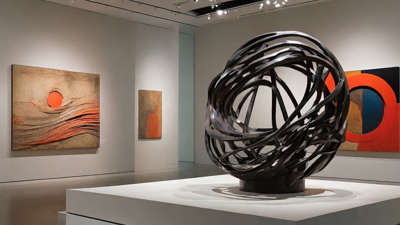Detalhe de uma Escultura em uma Galeria de Arte