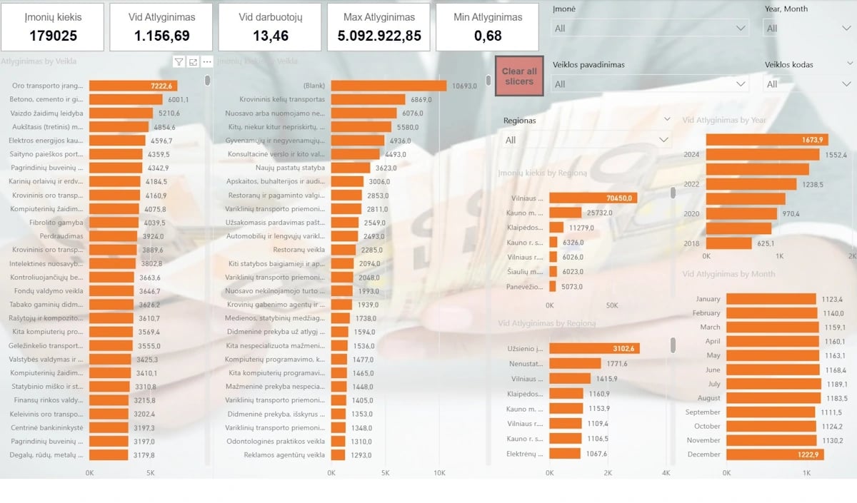Power BI kompiuteryje, Atvirieji duomenys Jūsų kišenėje, antras puslapis