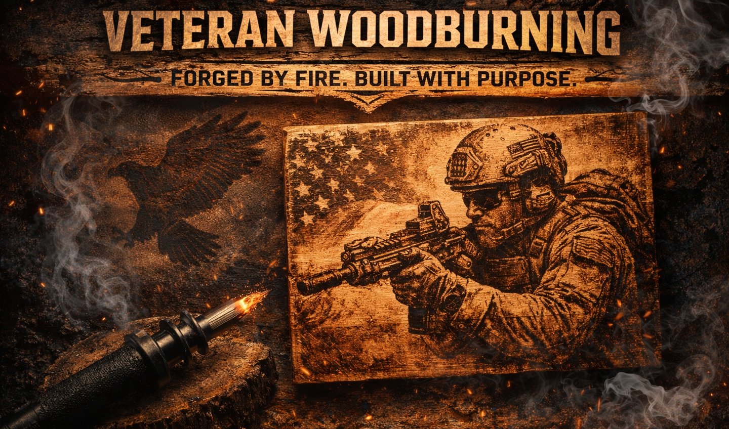 veteran-woodburning-art-in-flames