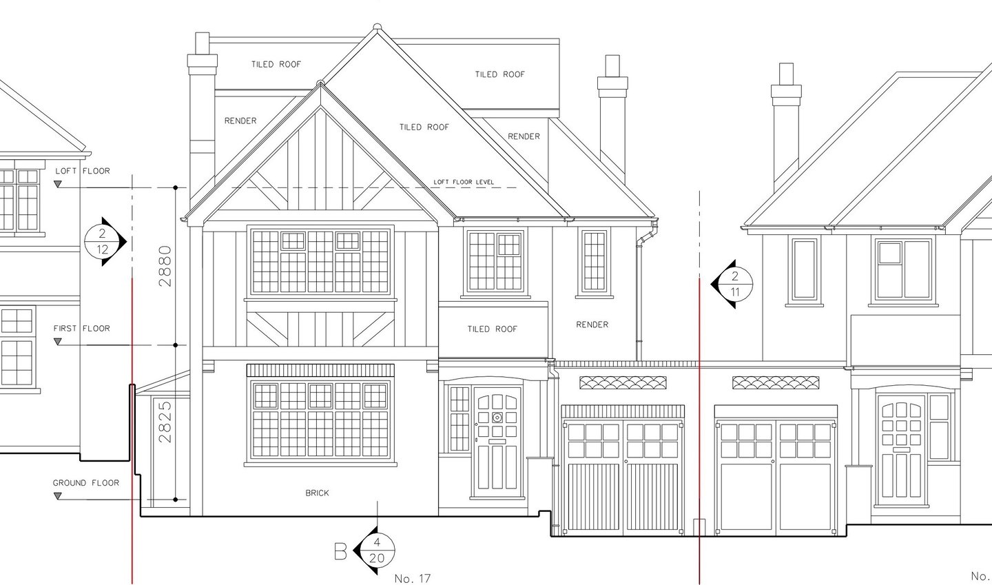 Conservation area house proposed elevation