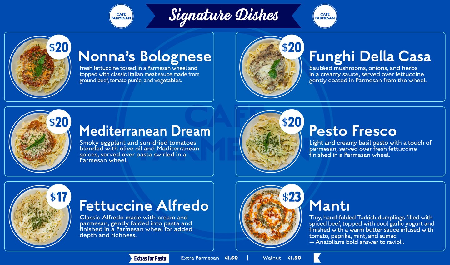 a list of the best italian pasta dishes and one turkish dish