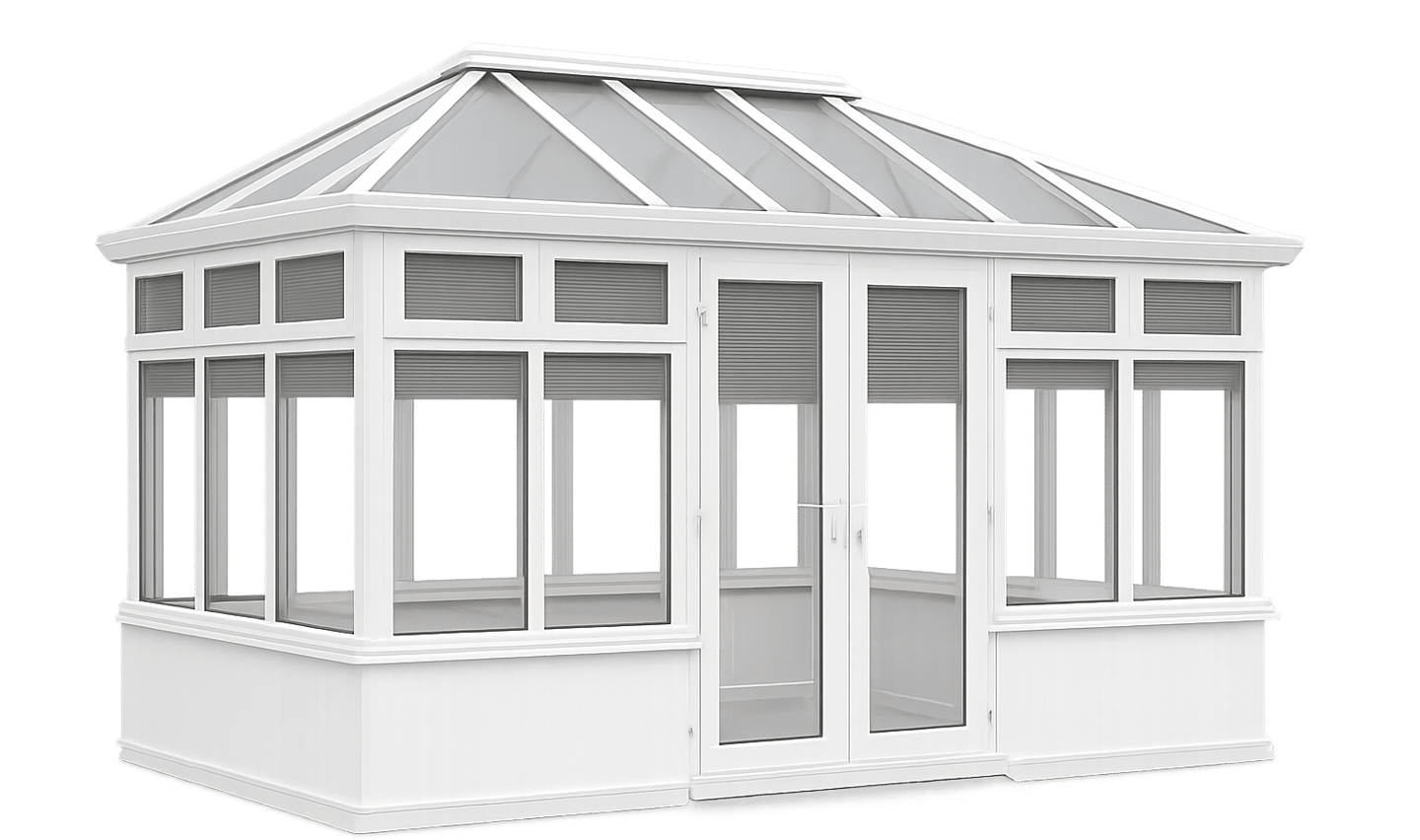 White UPVC conservatory installation in Auckland, New Zealand, with double-glazed windows and glass 