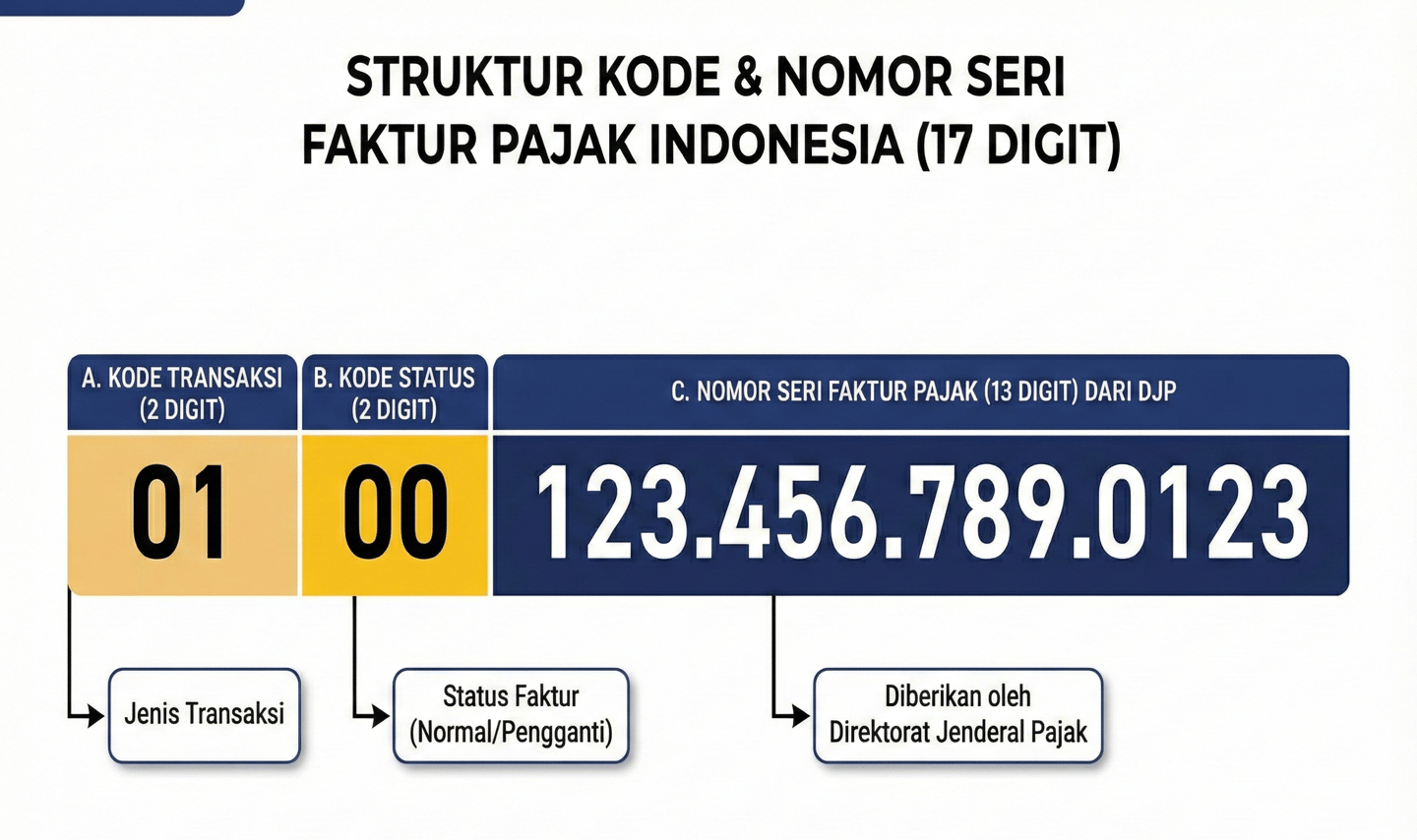 Struktur kode dan nomor seri faktur pajak Indonesia